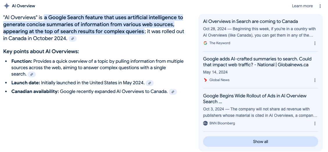 What are AI Overviews?